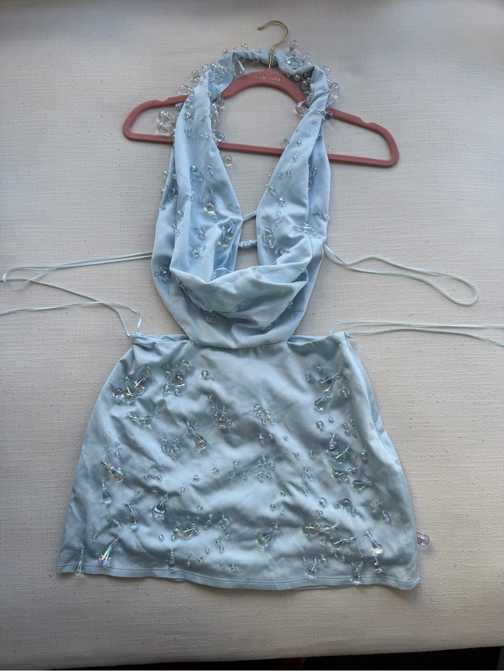 Cult Gaia Issey dress - Crystal Embellished Mini Dress in Breeze - Picture 8 of 12